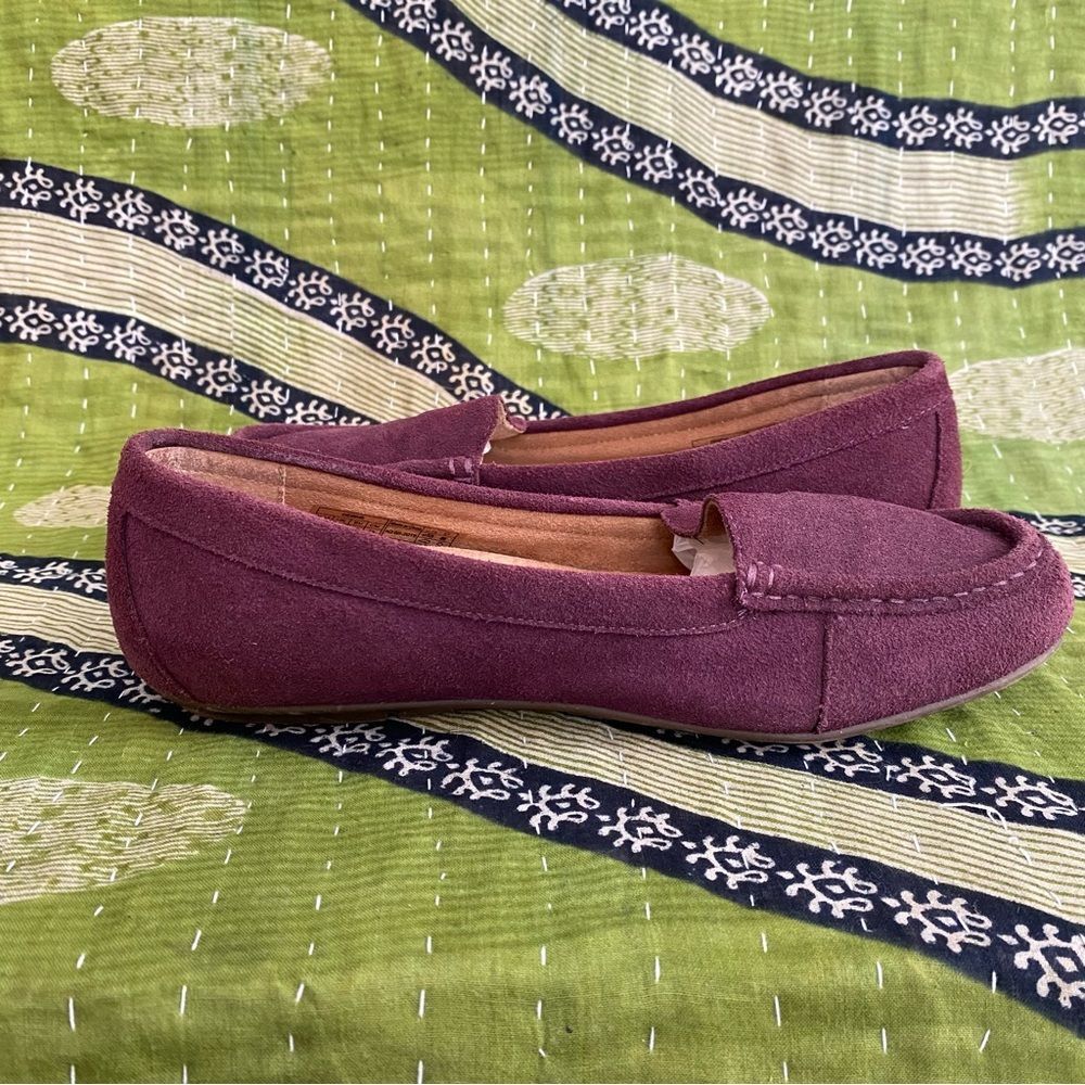 Vionic Purple Plum Debbie Casual Slip-On Suede Driving Flats Moccasins Size 8 - Picture 6 of 13